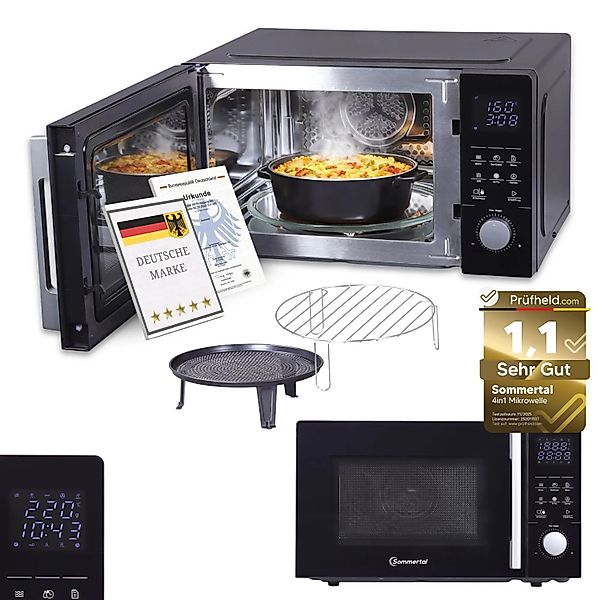 Sommertal 4in1 Mikrowelle MW2200 25L Touch Grill Heißluft 8 Programme günstig online kaufen