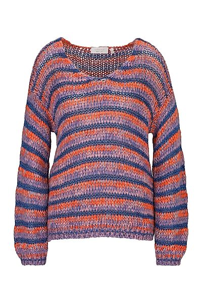 RICHROYAL Strickpullover V-Ausschnitt gestreift günstig online kaufen