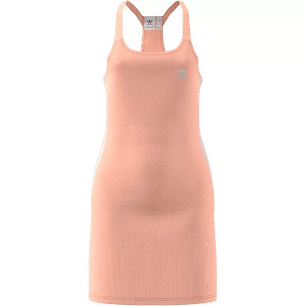 adidas Originals – adicolor – Figurbetontes Kleid in Nude mit 3-Streifen-De günstig online kaufen