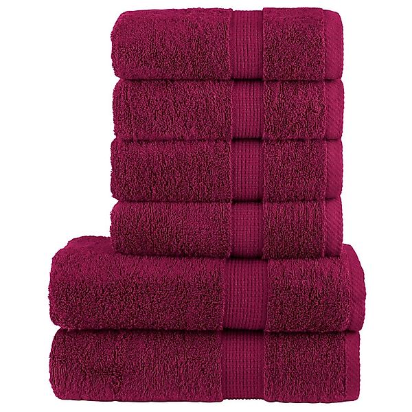 vidaXL 6 Tlg Premium-Handtuch-Set Bordeaux 600 g/m2 100% Baumwolle günstig online kaufen