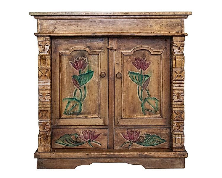 Oriental Galerie Mehrzweckschrank Schrank 80 x 80cm Lotus Braun Color (1-St günstig online kaufen