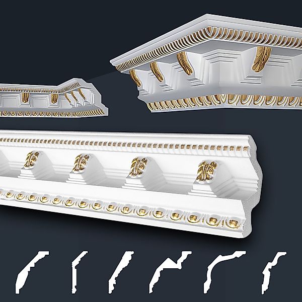 marbet design Stuckleiste B-22 gold, 2 günstig online kaufen