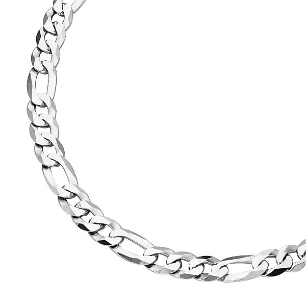 Smart Jewel Silberkette "Figarokette 3/1 diamantiert, massiv, Silber 925" günstig online kaufen