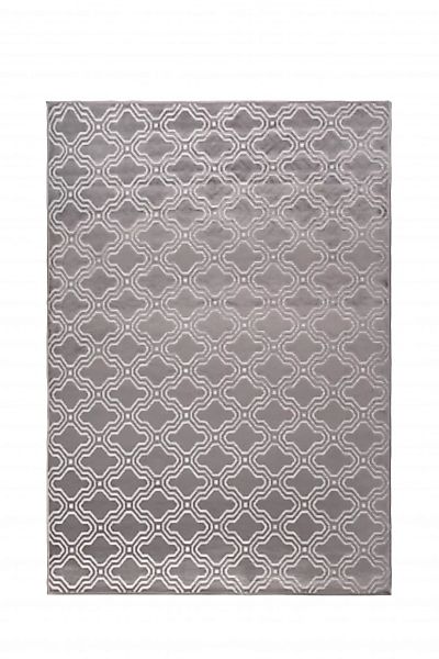 Teppich Feike 160x230 Cm Viskose/poly-baumwolle Grau/weiß günstig online kaufen