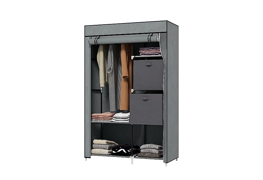 HOMCOM Stoffschrank Faltschrank mit Schubladen Kleiderstange (Garderobe, 1- günstig online kaufen