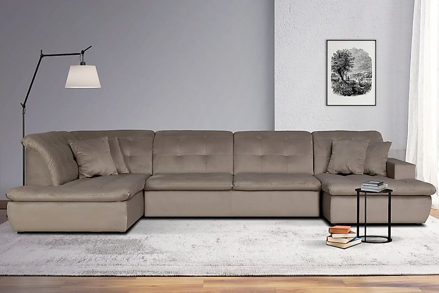 Home affaire Wohnlandschaft "BRISBANE NEU U-Form" mit feiner Steppung, Matt günstig online kaufen