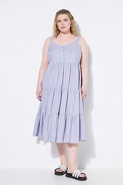 Studio Untold Midikleid Midikleid A-Line Leinenmix Streifen Volants günstig online kaufen
