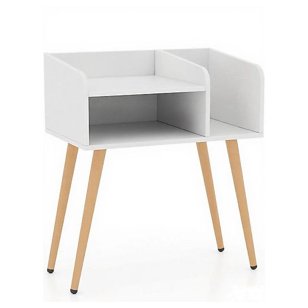Costway Nachttisch Beistelltisch mit Offenem Fach Weiß günstig online kaufen