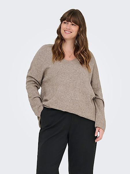 ONLY CARMAKOMA V-Ausschnitt-Pullover CARIBI LS RIB günstig online kaufen