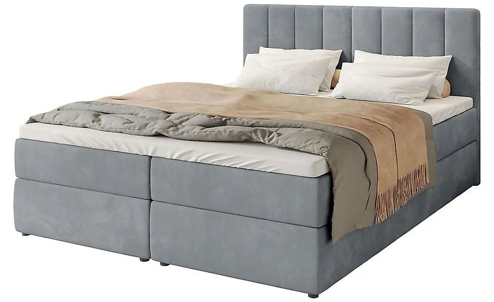 Boxbett mit Bettkasten und Topper Devora ¦ grau ¦ Maße (cm): B: 140 H: 102 günstig online kaufen
