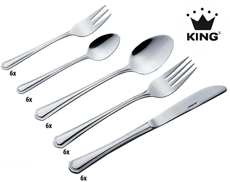 KING Besteck-Set »»Düsseldorf««, (Set, 30 tlg.), Besteck im zeitlosen Desig günstig online kaufen