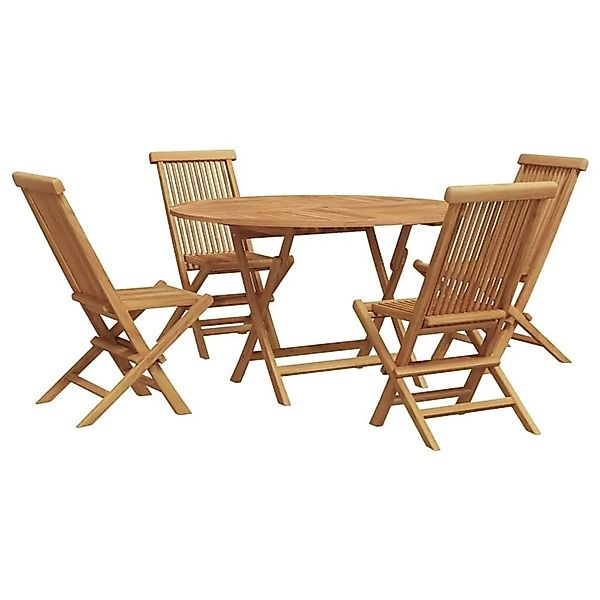 vidaXL Garten Essgruppe 5-Tlg Braun Massivholz Teak 3385967 günstig online kaufen