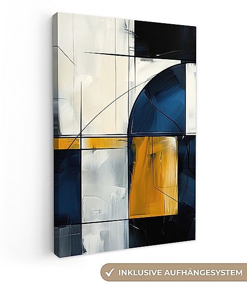 OneMillionCanvasses® Leinwandbild Abstrakt - Formen - Gold - Blau - Geometr günstig online kaufen