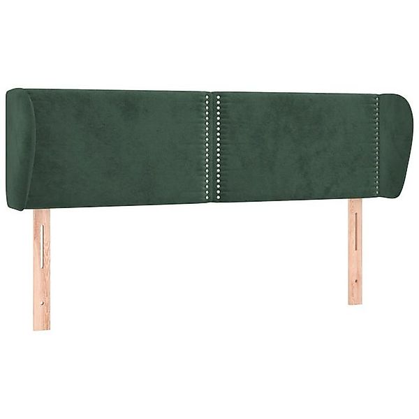 vidaXL Bett, Kopfteil mit Ohren Dunkelgrün 147x23x78/88 cm Samt günstig online kaufen