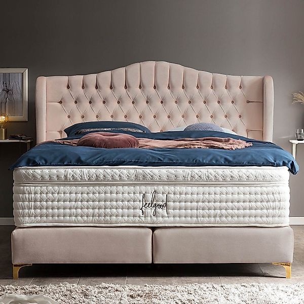 BettCo Boxspringbett Maison (in Rose Samt, günstig online kaufen
