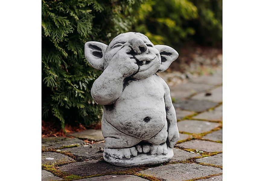 gartendekoparadies.de Gartenfigur Lustiger XXL Riesen Troll Modell mit Fing günstig online kaufen
