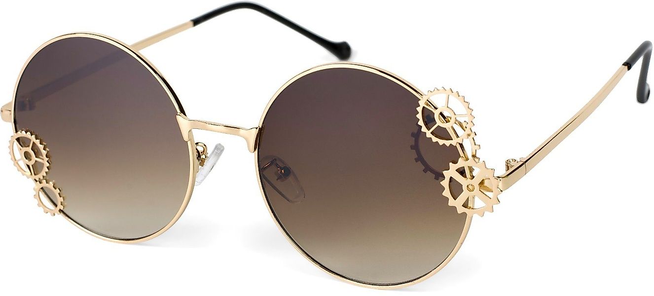 styleBREAKER Sonnenbrille Runde Sonnenbrille mit Zahnrad günstig online kaufen