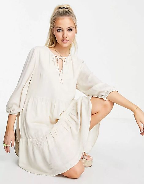Selected Femme – Minikleid in Beige-Weiß günstig online kaufen