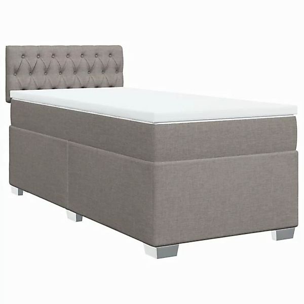 vidaXL Bett Boxspringbett mit Matratze Taupe 90x200 cm Stoff günstig online kaufen