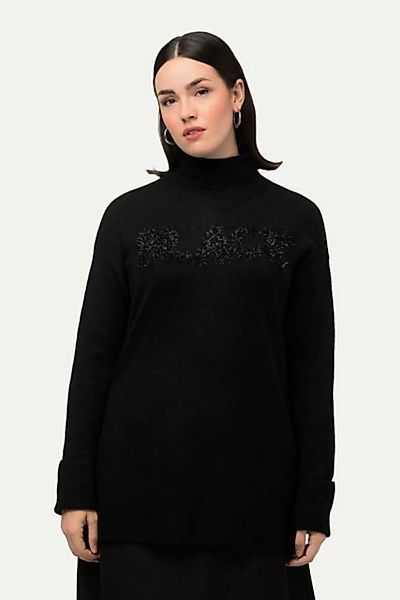 Ulla Popken Strickpullover Pullover BLACK Oversized Stehkragen Langarm günstig online kaufen
