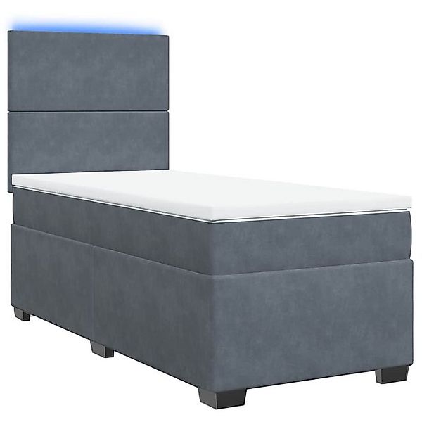 vidaXL Bett Boxspringbett mit Matratze Dunkelgrau 80x200 cm Samt günstig online kaufen