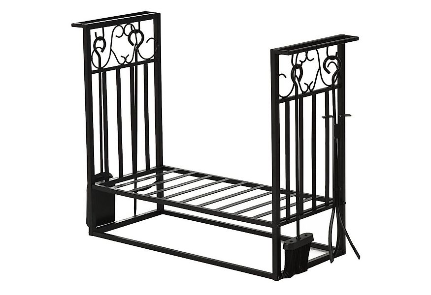 HOMCOM Kaminholzregal Kaminholzständer mit Kaminbesteck günstig online kaufen