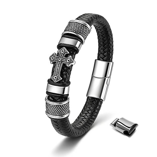 UNIQAL.de Lederarmband GLORY mit Kreuz – günstig online kaufen