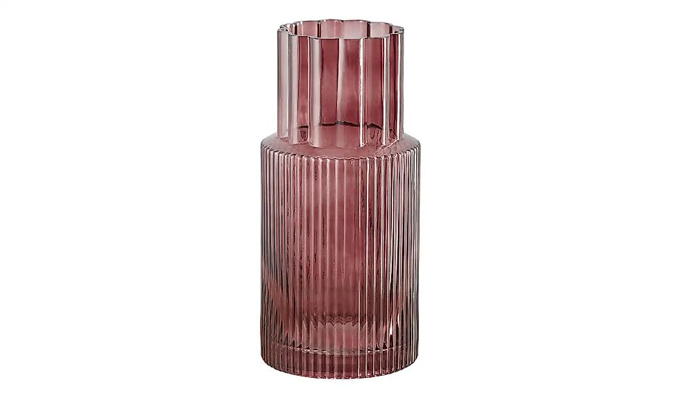 HOME STORY Vase ¦ lila/violett ¦ Glas ¦ Maße (cm): H: 25  Ø: 12.3 Accessoir günstig online kaufen