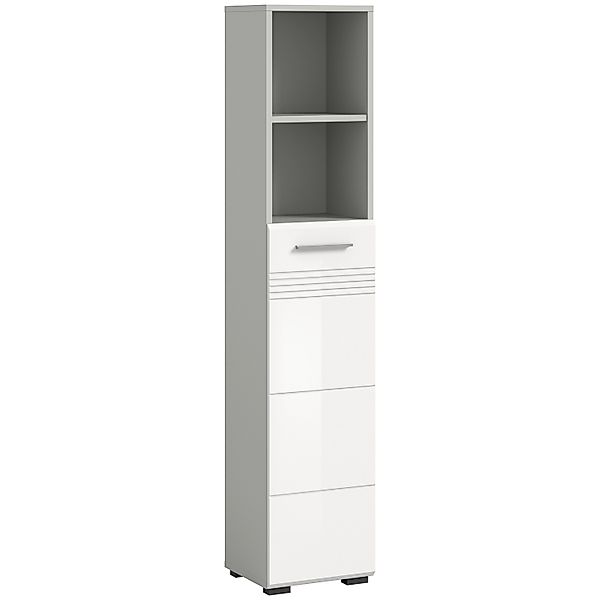 Hochschrank 30 cm x 150 cm x 30 cm Grau-Weiß günstig online kaufen
