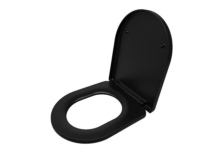 relaxdays WC-Sitz Toilettendeckel mit Absenkautomatik, schwarz günstig online kaufen