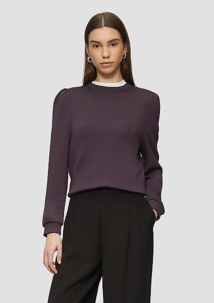 QS Sweatshirt Viskosemix-Sweatshirt mit Puffärmeln günstig online kaufen