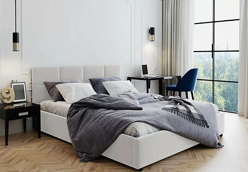 Home Collective Polsterbett 160x200 cm mit Stauraum & Lattenrost aus Metall günstig online kaufen