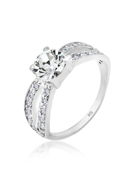 Elli Fingerring Solitär Glamourös 925 Silber, günstig online kaufen