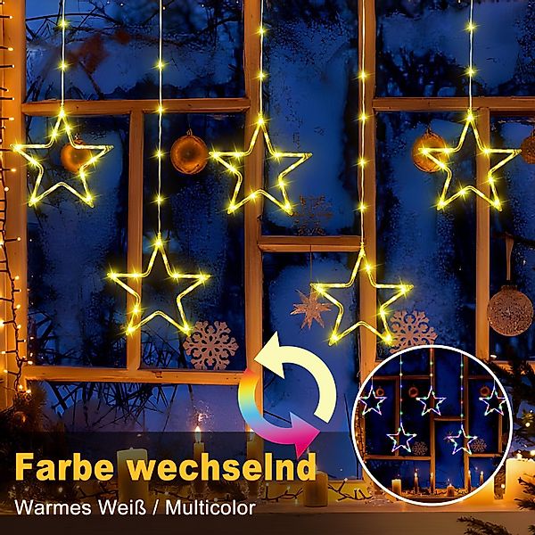 Elegear LED-Lichterkette Weihnachtsdeko Fenster Stern, beleuchtete günstig online kaufen