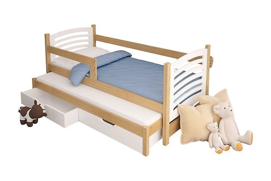 thematys Jugendbett Kinderbett mit abnehmbaren Rausfallschutz und zwei Schu günstig online kaufen