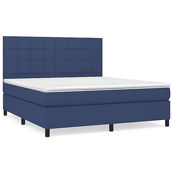 vidaXL Boxspringbett Boxspringbett mit Matratze Blau 160x200 cm Stoff Bett günstig online kaufen