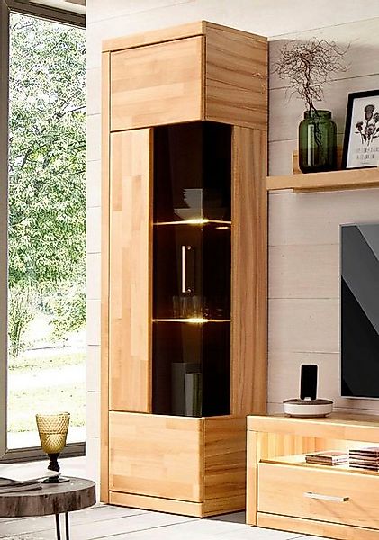 Home affaire Vitrine "Ribe,190cm hoch,35 cm tief,Fronten Massivholz,5Fächer günstig online kaufen