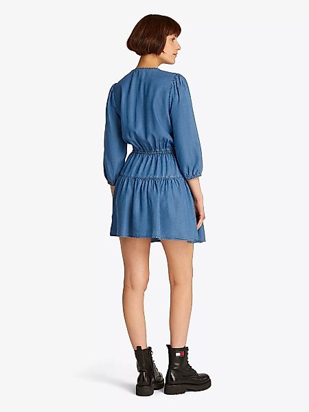 Tommy Jeans Blusenkleid "TJW CHAMBRAY MINI DRESS EXT", mit Volant, in Mini- günstig online kaufen