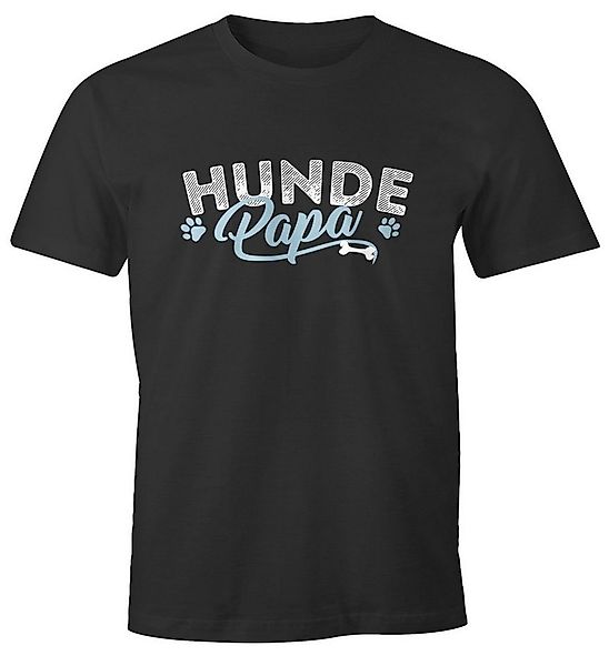 MoonWorks Print-Shirt Herren T-Shirt Hunde Papa lustiges Hunde Motiv Gassi günstig online kaufen