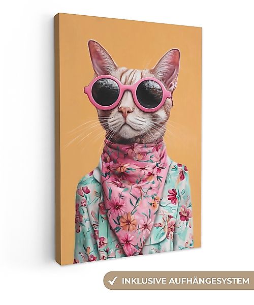 OneMillionCanvasses® Leinwandbild Sonnenbrille - Katze - günstig online kaufen