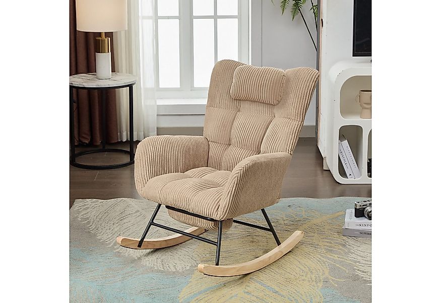 STILVORA Schaukelstuhl Relaxsessel Loungesessel Schaukelsessel mit Nackenki günstig online kaufen