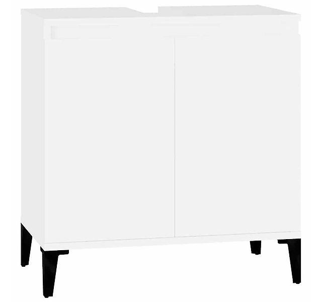 furnicato Waschbeckenschrank Waschbeckenunterschrank Weiß 58x33x60 cm Holzw günstig online kaufen
