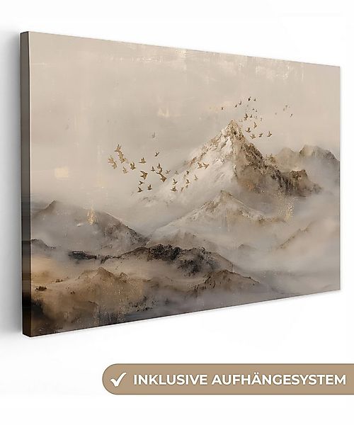 OneMillionCanvasses® Leinwandbild Berglandschaft - Nebel - Pinselstriche, F günstig online kaufen