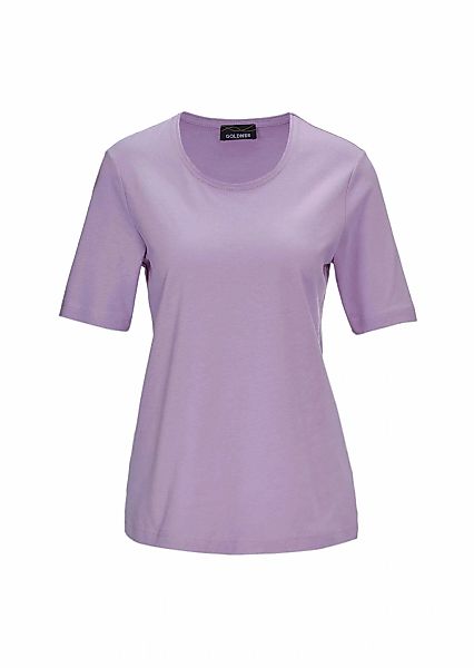 GOLDNER Langarm-Poloshirt "Kurzgröße Basic T-Shirt aus reiner Baumwolle" günstig online kaufen