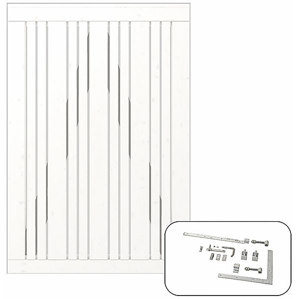 Einzeltor Tangent Nadelholz Weiß 95 cm x 140 cm günstig online kaufen