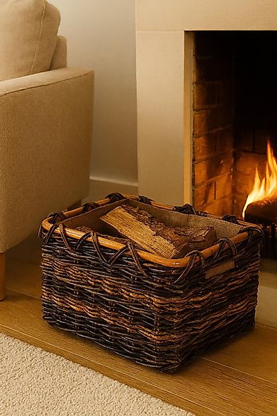 Kobolo Kaminholzkorb Holzkorb aus Rattan und günstig online kaufen