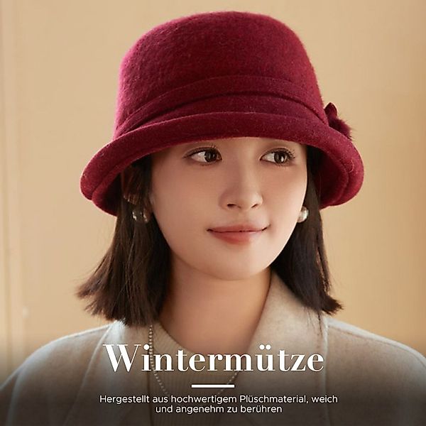 Refttenw Filzhut Glockenhut Vintage Wolle Wintermütze günstig online kaufen