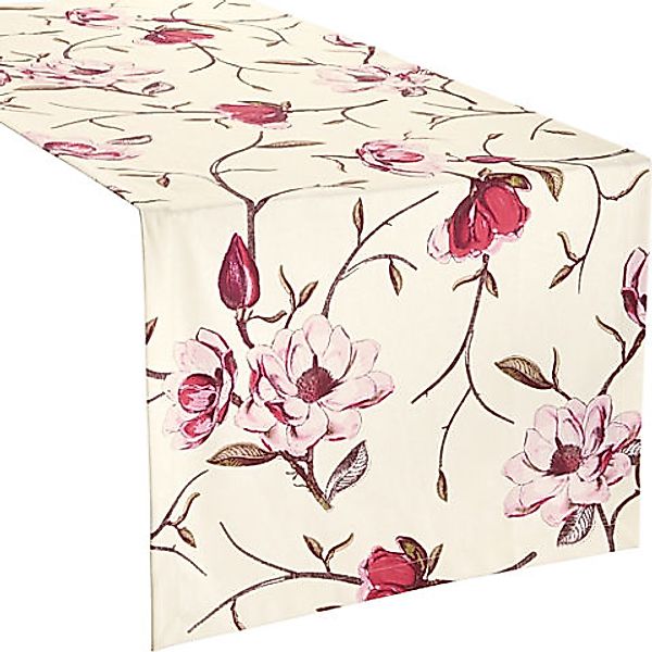 Erwin Müller Tischdecke Tischläufer "Magnolie", fleckabweisend Blumen günstig online kaufen