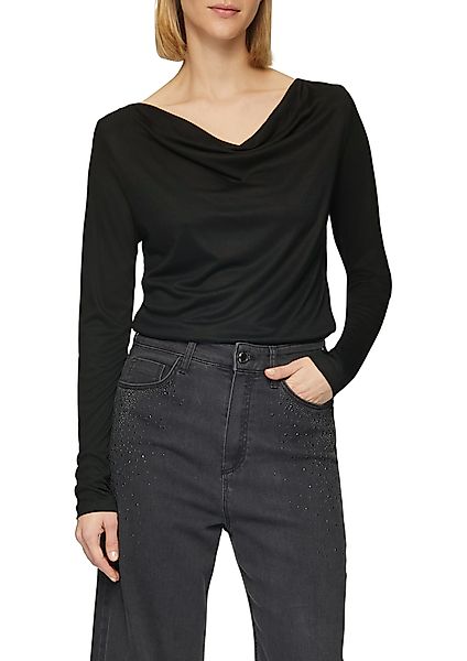 s.Oliver BLACK LABEL Langarmshirt mit Wasserfall günstig online kaufen