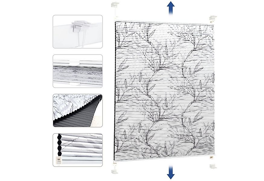 Sekey Wabenplissee Plissee ohne Bohren Verdunkelung Rollo 100% verdunkelnd günstig online kaufen